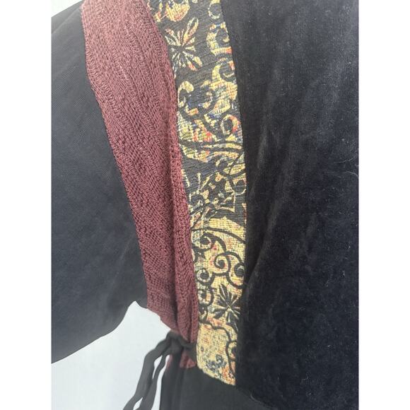 Vintage AHNI Velvet Tapestry Embroidered Maxi Dress ART TO WEAR Plus Size 2 NEW - Picture 5 of 13